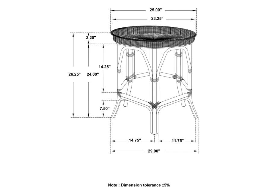 Antonio Round Rattan Tray Top Accent Table Natural