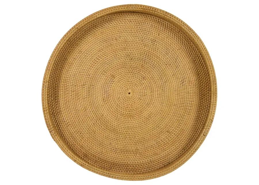 Antonio Round Rattan Tray Top Accent Table Natural