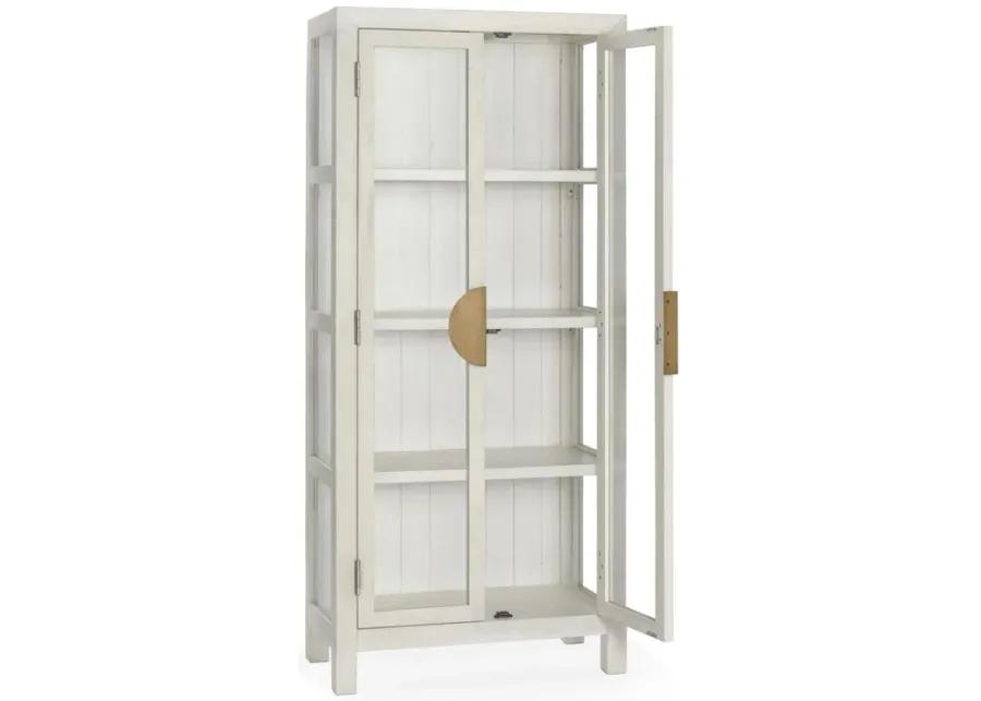 Milroy 80" Transitional Glass Curio Cabinet in White