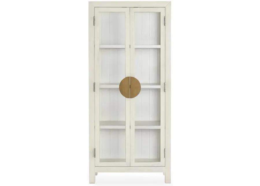 Milroy 80" Transitional Glass Curio Cabinet in White