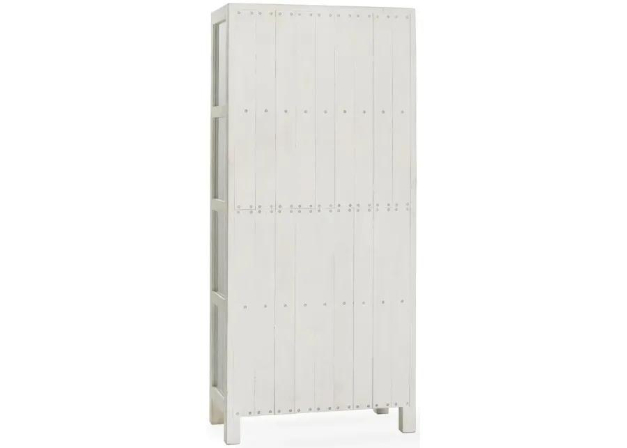 Milroy 80" Transitional Glass Curio Cabinet in White