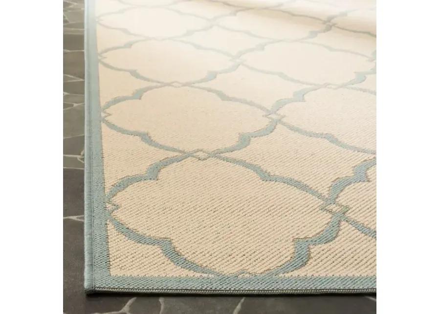 LINDEN 125 Collection LND125L-6SQ Cream / Aqua 6'-7" X 6'-7" Square