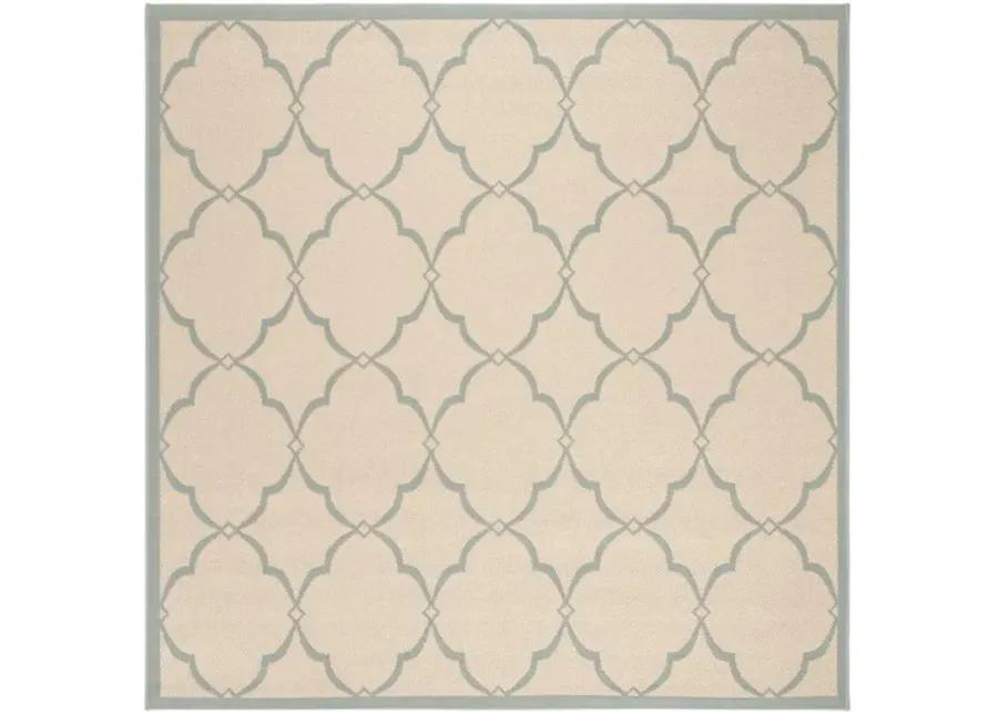 LINDEN 125 Collection LND125L-6SQ Cream / Aqua 6'-7" X 6'-7" Square