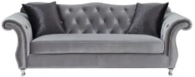 Frostine Upholstered Tufted Living Room Set Silver