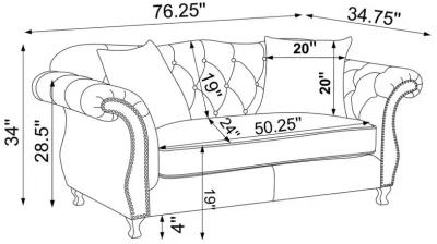 Frostine Upholstered Tufted Living Room Set Silver