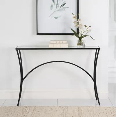 Alayna Black Metal & Glass Console Table