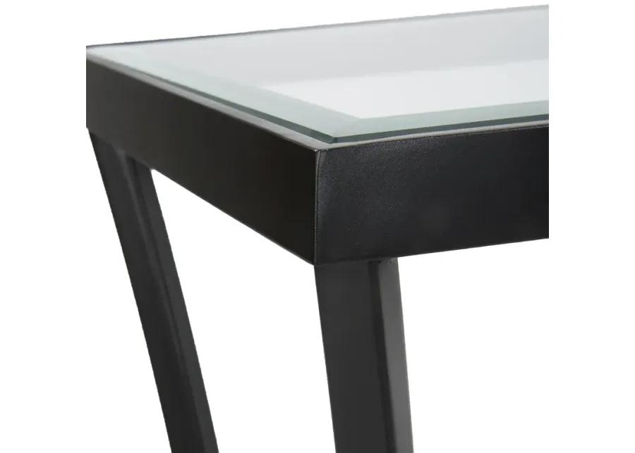 Alayna Black Metal & Glass Console Table