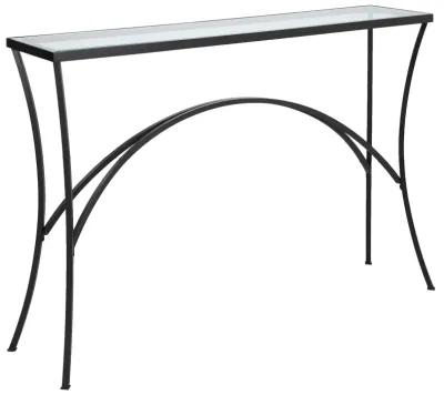 Alayna Black Metal & Glass Console Table