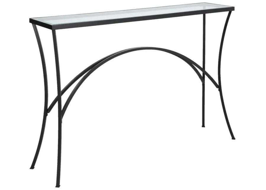 Alayna Black Metal & Glass Console Table