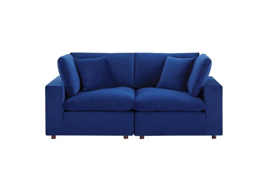 Commix Down Filled Overstuffed Performance Velvet Loveseat