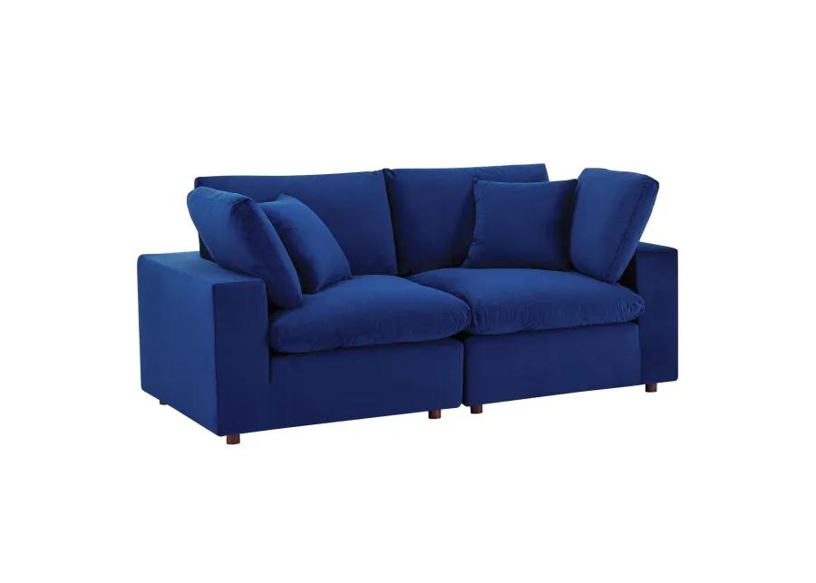 Commix Down Filled Overstuffed Performance Velvet Loveseat