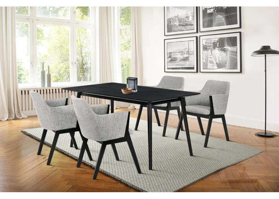 Westmont and Renzo Grey and Black 5 Piece Dining Set