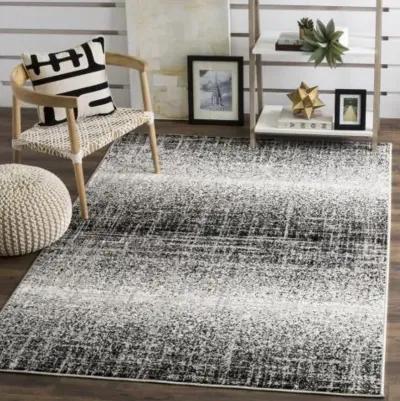 Adirondack Contemporary Silver / Black 2'-6" X 20' Powerloomed Rug