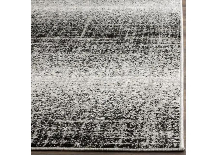 Adirondack Contemporary Silver / Black 2'-6" X 20' Powerloomed Rug