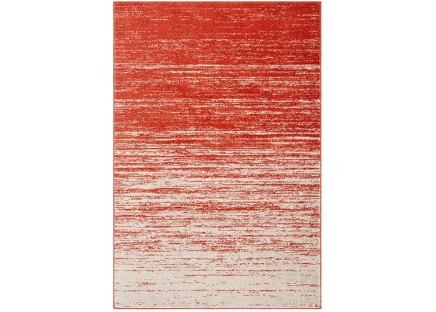 Adirondack Contemporary Orange / Grey 6' X 9' Powerloomed Rug