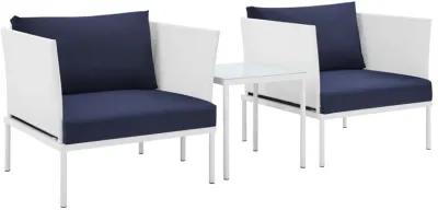 Harmony 3-Piece  Sunbrella® Outdoor Patio Aluminum Seating Set