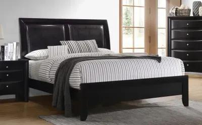 Briana California King Upholstered Panel Bed Black