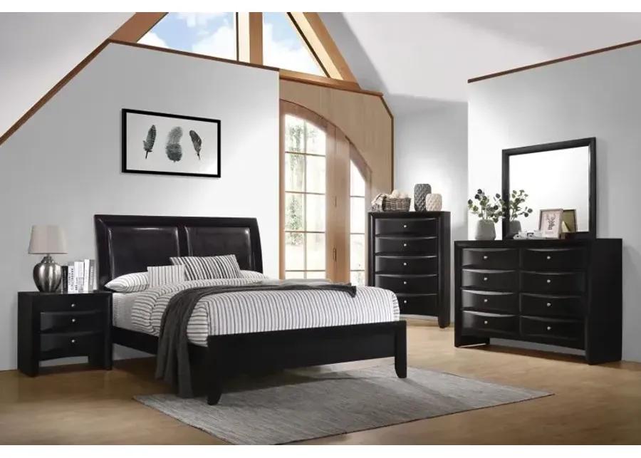 Briana California King Upholstered Panel Bed Black