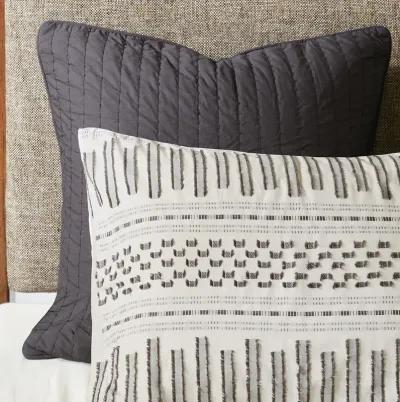 INK+IVY Rhea Ivory/Charcoal Cotton Jacquard Comforter Mini Set