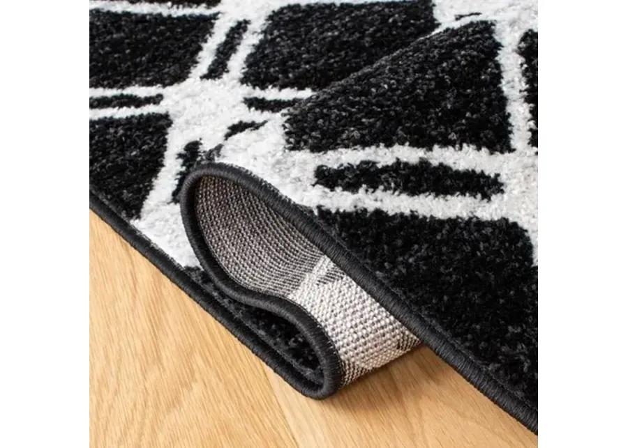 Adirondack Contemporary Black / Light Grey 8' X 10' Powerloomed Rug