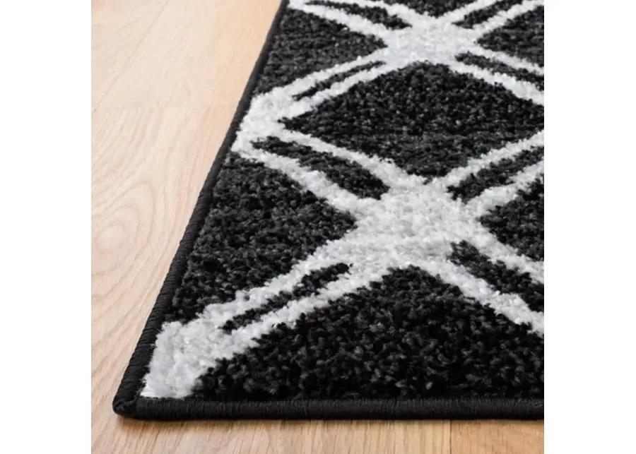 Adirondack Contemporary Black / Light Grey 8' X 10' Powerloomed Rug