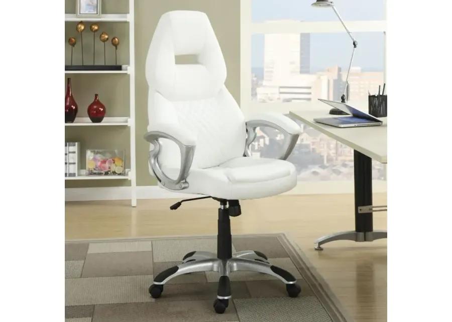 Bruce Adjustable Height Office Chair White and Silver