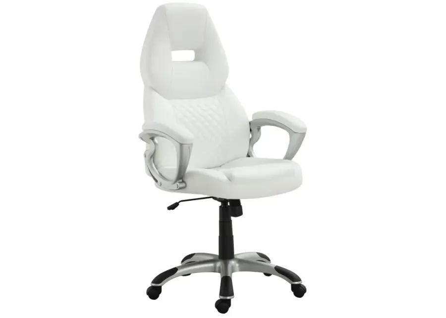 Bruce Adjustable Height Office Chair White and Silver