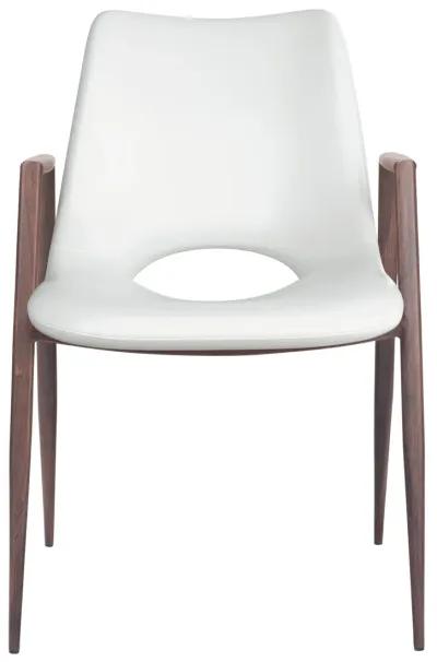 Desi Dining Chair (Set of 2) White & Walnut