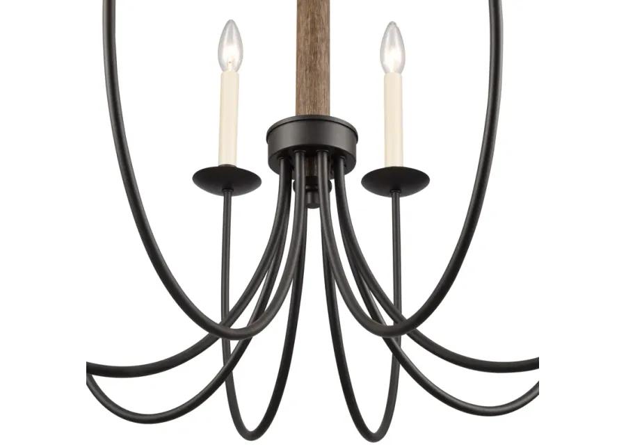 Neville 28'' Wide 8-Light Chandelier - Charcoal Black