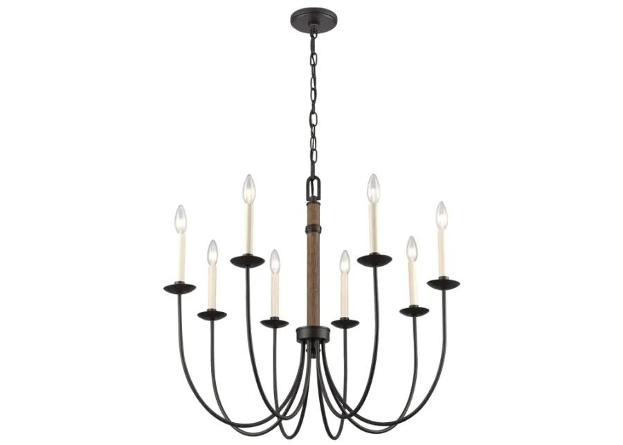 Neville 28'' Wide 8-Light Chandelier - Charcoal Black