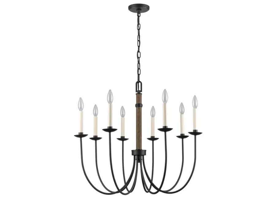 Neville 28'' Wide 8-Light Chandelier - Charcoal Black