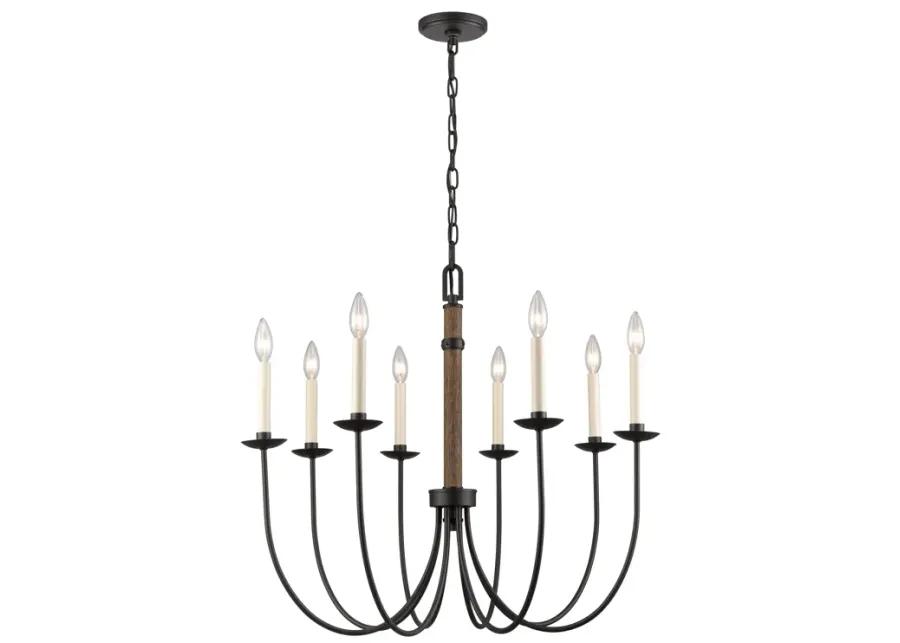 Neville 28'' Wide 8-Light Chandelier - Charcoal Black