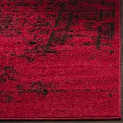 Adirondack Contemporary Red / Black 2'-6" X 12' Powerloomed Rug