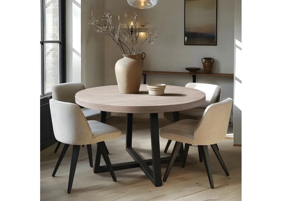 CH Wheat/Navy Reagan Round Dining Table