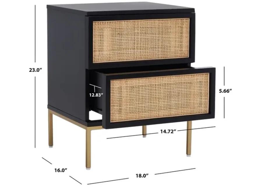 ZADIE 2 DRAWER RATTAN NIGHTSTAND