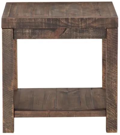 Craster Reclaimed Wood Square Side Table in Smoky Taupe