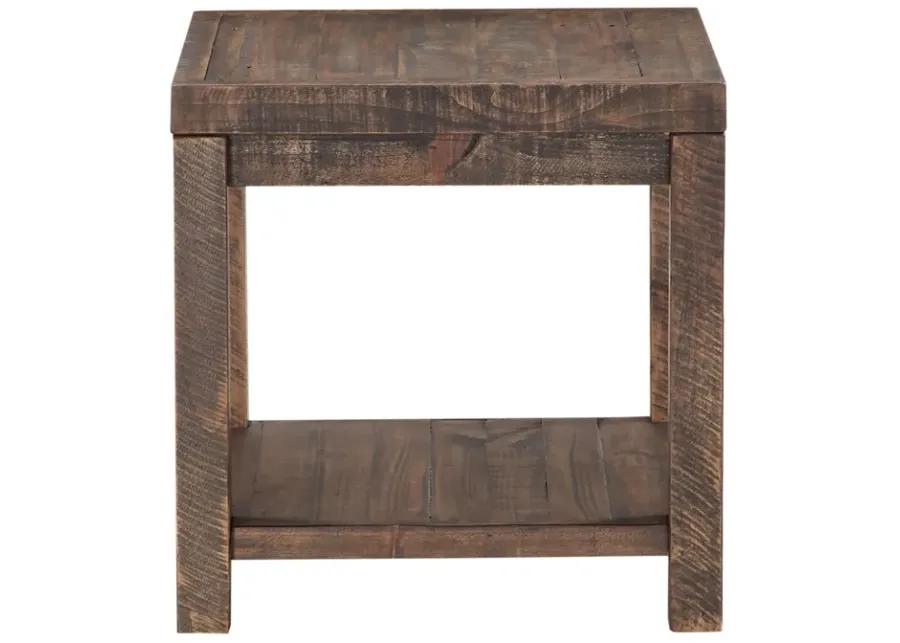 Craster Reclaimed Wood Square Side Table in Smoky Taupe