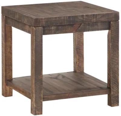 Craster Reclaimed Wood Square Side Table in Smoky Taupe