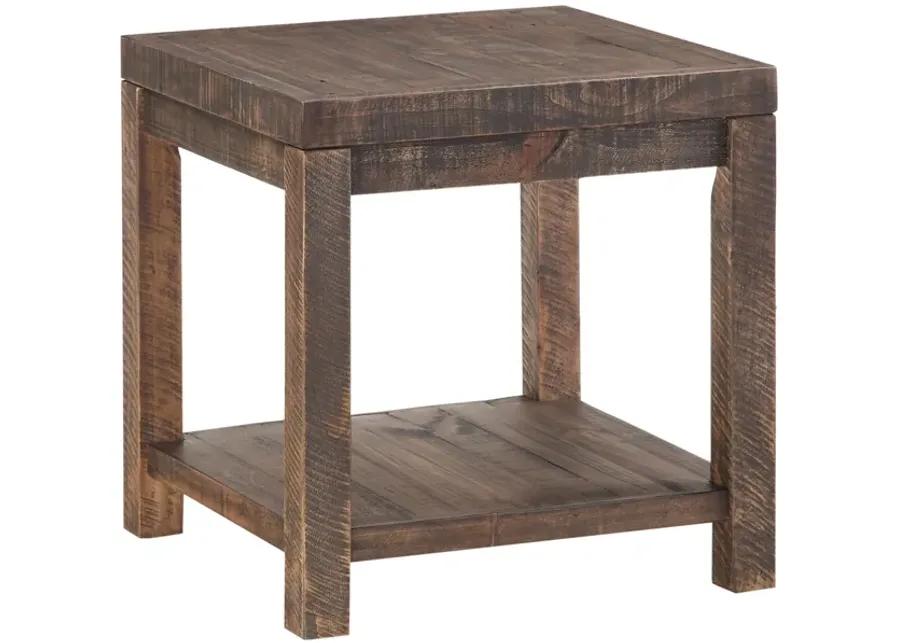 Craster Reclaimed Wood Square Side Table in Smoky Taupe