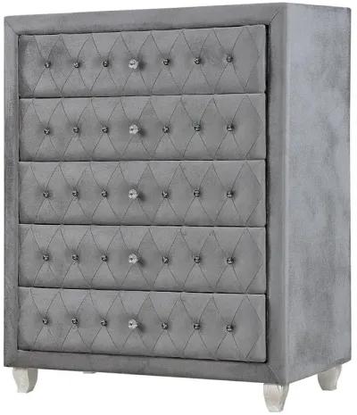 Deanna 5-drawer Rectangular Chest Grey