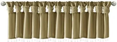 Madison Park Emilia Bronze Lightweight Faux Silk Valance With Beads