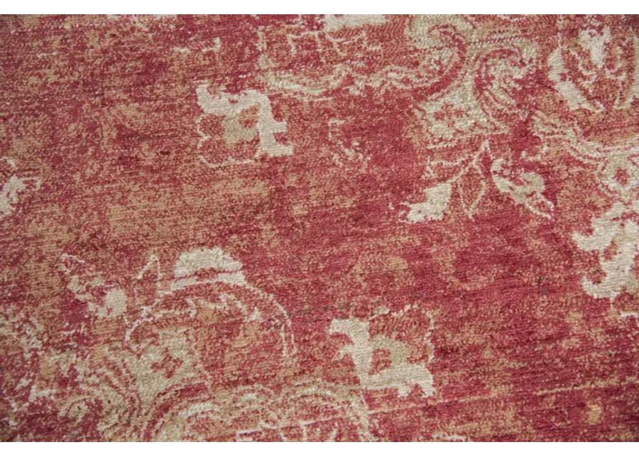 Gossamer Red Medallion Distress 100% New Zealand Wool 3' x 5' Rectangle Rug