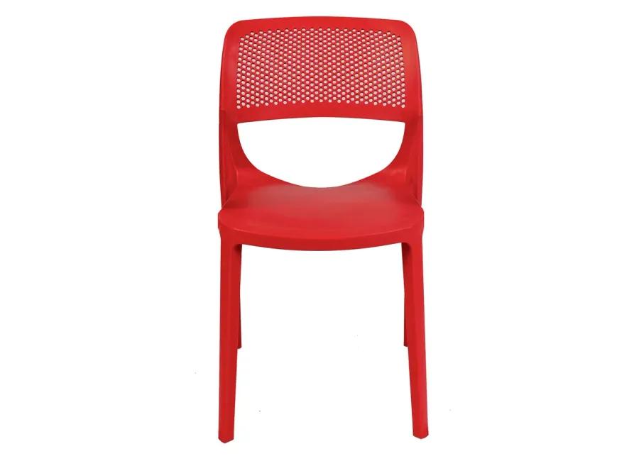 Mila Set of 4 Stackable Side Chair-Red