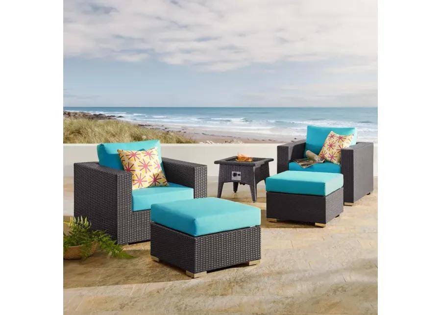 Convene 5 Piece Set Outdoor Patio with Fire Pit