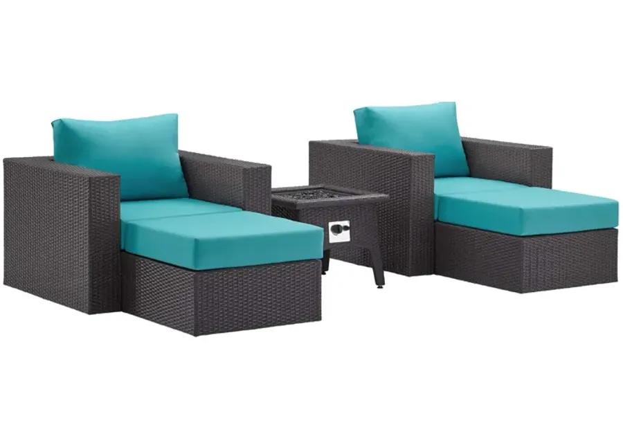 Convene 5 Piece Set Outdoor Patio with Fire Pit