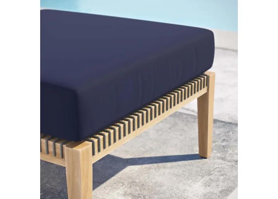 Clearwater Outdoor Patio Teak Wood Ottoman