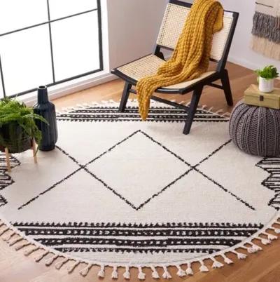 MOROCCAN TASSEL Round Power Loomed 6'-7" x 6'-7"Round Rug