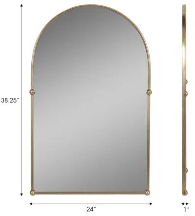 24x38 Arch Mirror With 4 Knobs, Gold