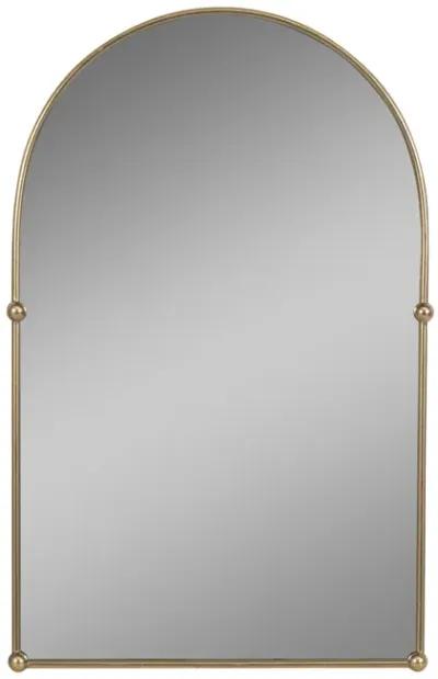 24x38 Arch Mirror With 4 Knobs, Gold