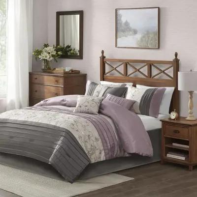 Madison Park Serene Purple Embroidered 7 Piece Comforter Set